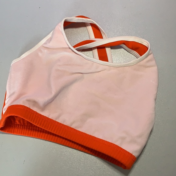 Team Basic X-Back Sports Bra (Child) Cheer & Dance Top NWOT Orange - Picture 3 of 5
